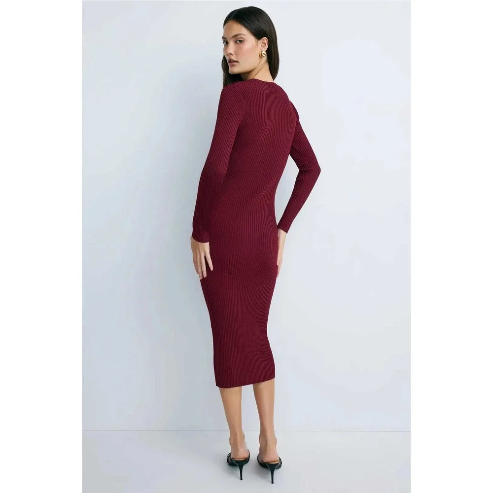 Adam Lippes x RTR Geo Knit Midi Dress Size S SEE FLAW